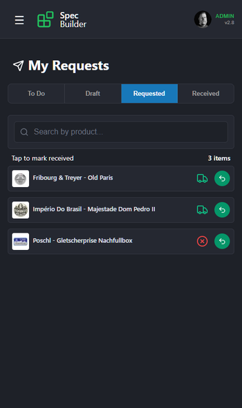 My Requests - Requested