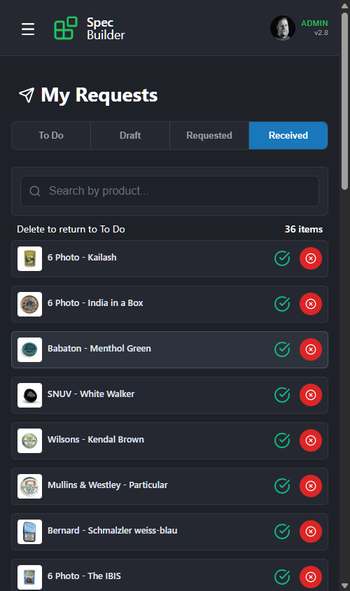 My Requests - Received