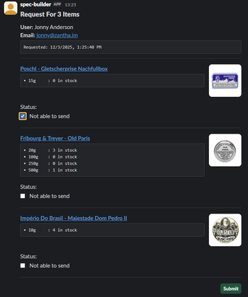 Slack Request Example